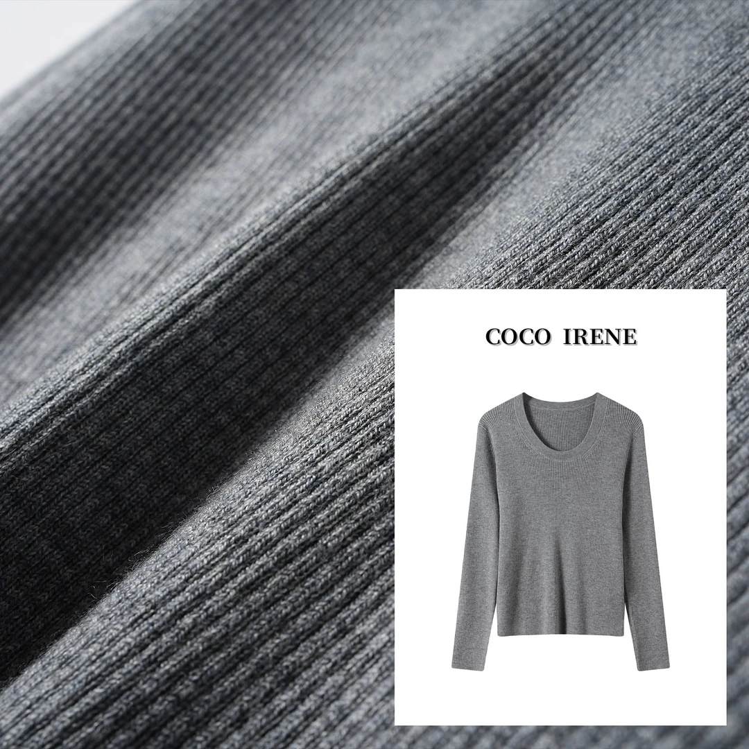 COCO IRENE【杨树林圆领】 2025春新款抗起球减龄显瘦针织衫