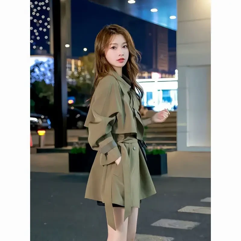 美拉德风衣外套小个子女2025新款春秋中长款韩版时尚洋气大衣高端