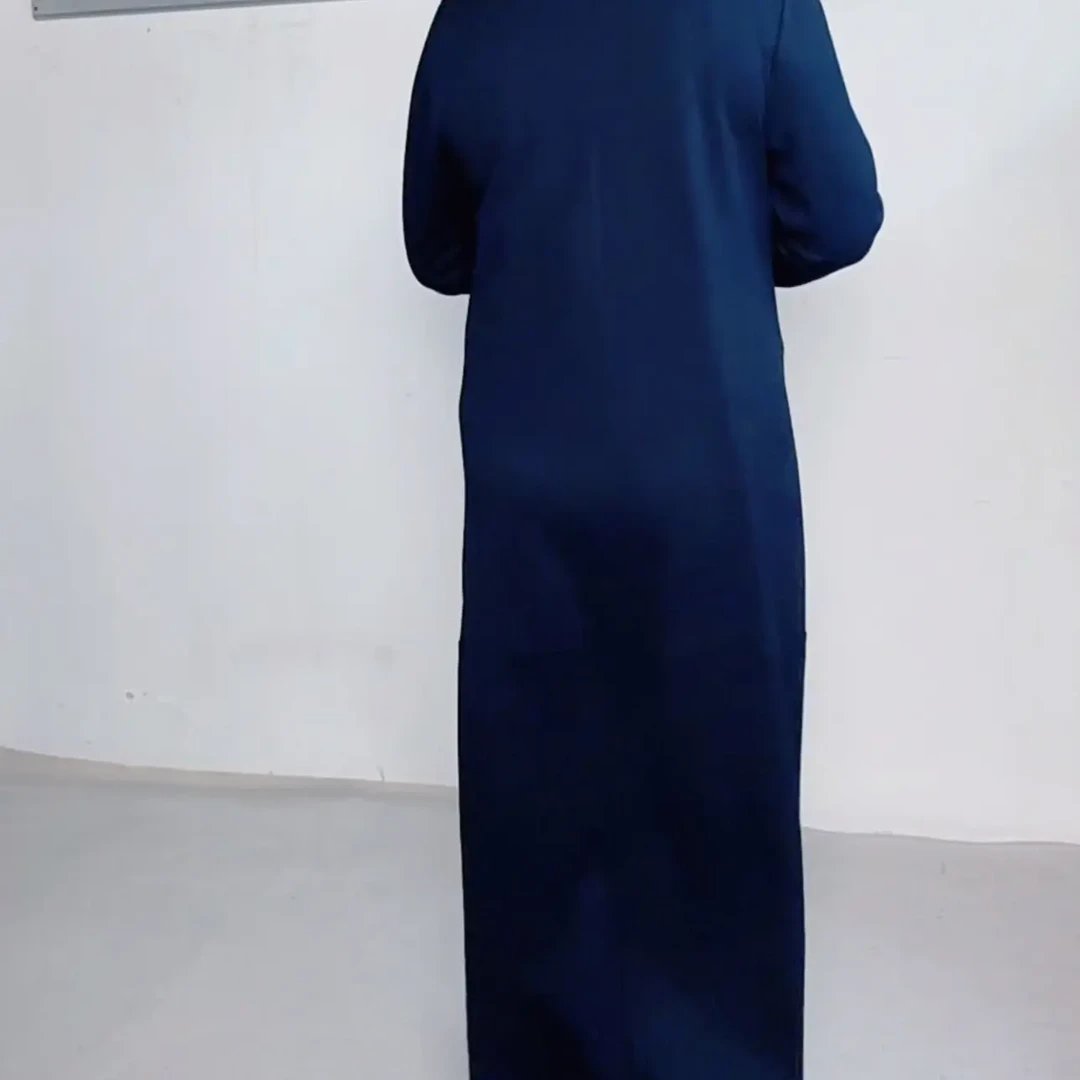 老钱风高端连衣裙女秋冬新款气质时尚圆领宽松显瘦A字长裙