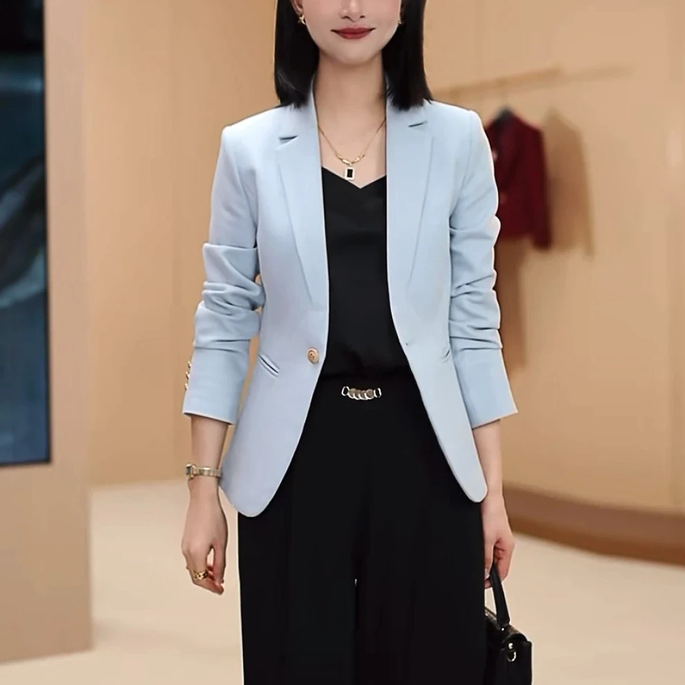 【网红爆款】一粒扣小西装外套女2025春夏新款气质修身收款休闲短款