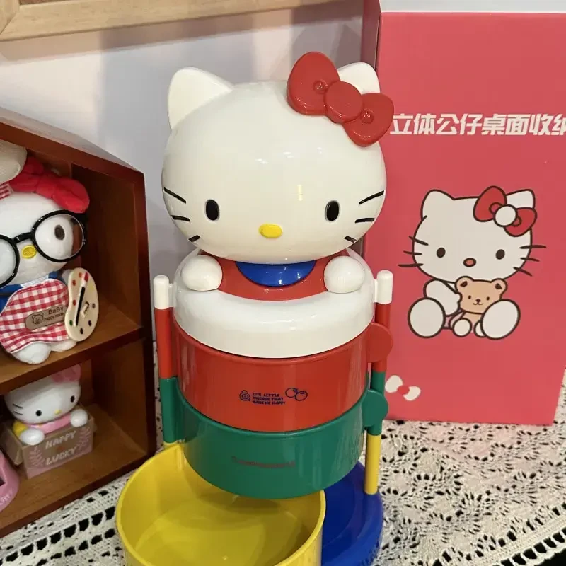 HelloKitty中古限量款三层收纳盒摆件生日礼物旋转收纳桶女生礼物