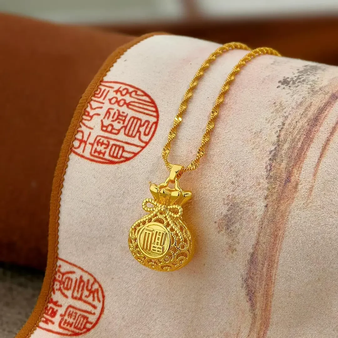 花丝镂空福袋居家佩戴女款气质时尚百搭女士金色精美—2611