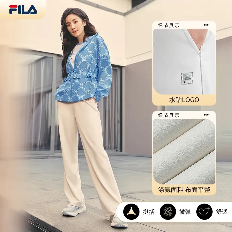 Fila/斐乐新款女子长裤休闲裤运动针织舒适直筒时尚F11W421606F