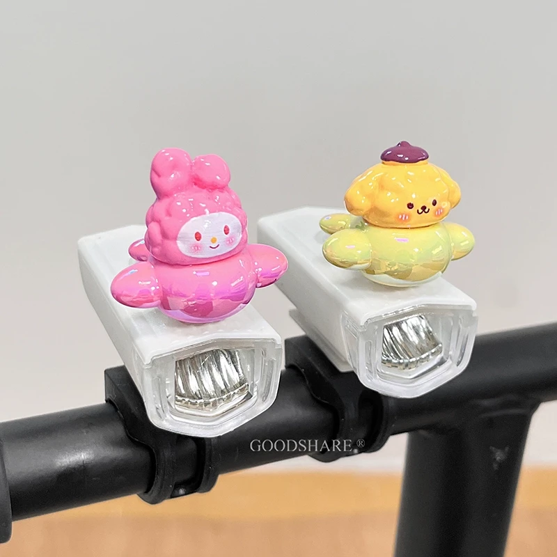 自行车夜骑灯山地车前灯可爱卡通美乐蒂防水超亮单车前灯骑行装备