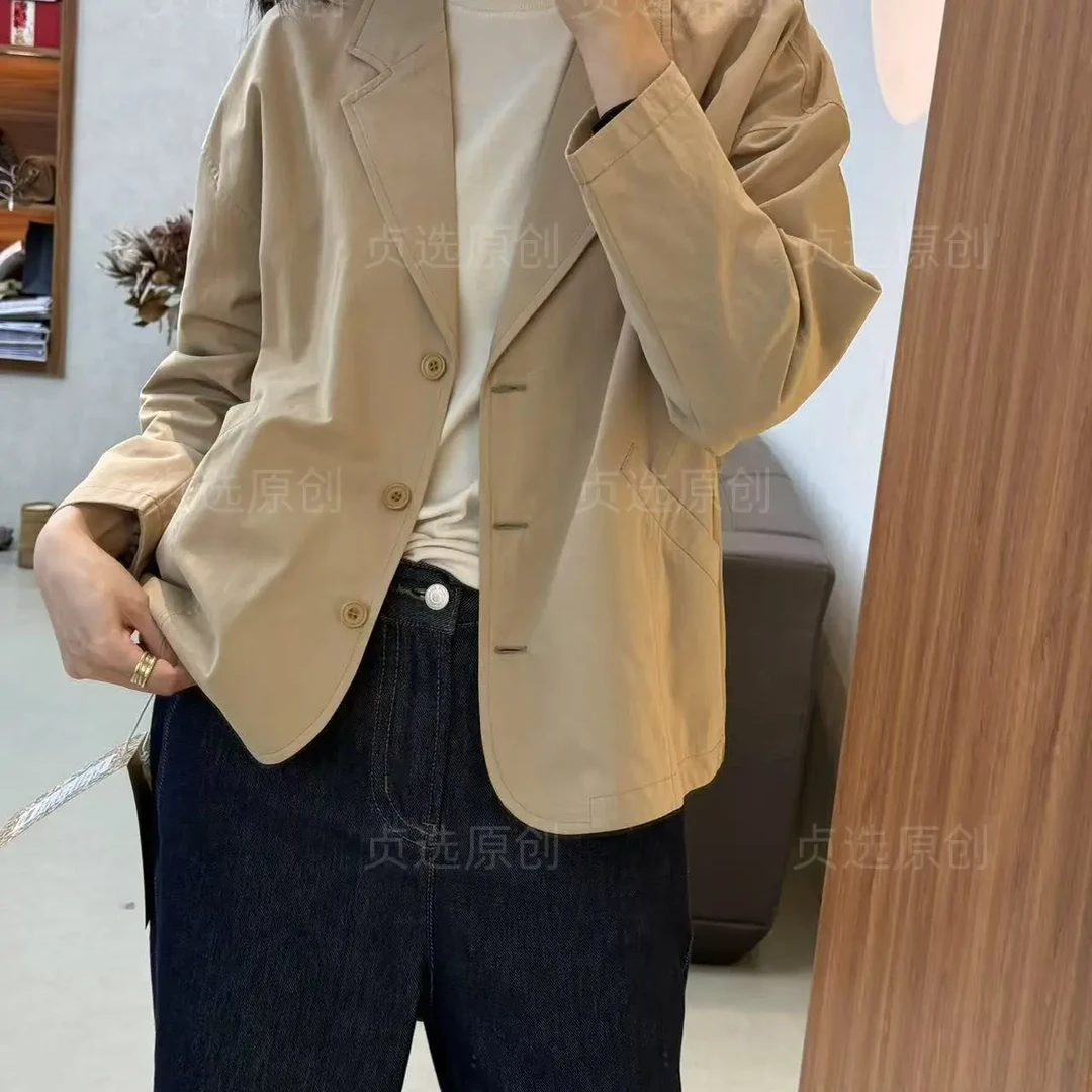 25008-简约百搭西装宽松休闲纯色女士外套上衣