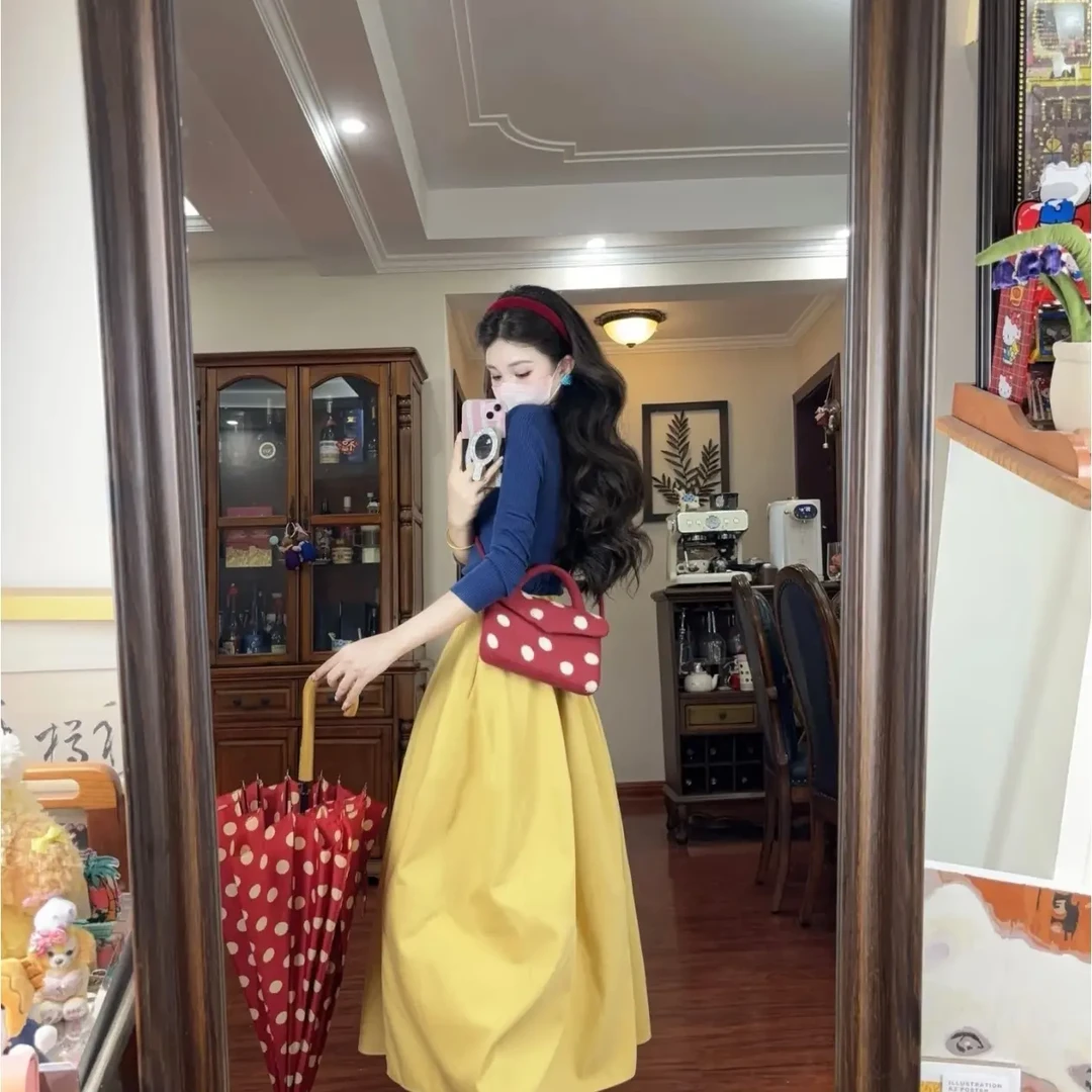 气质针织开衫上衣高腰半身裙纯欲穿搭两件套女
