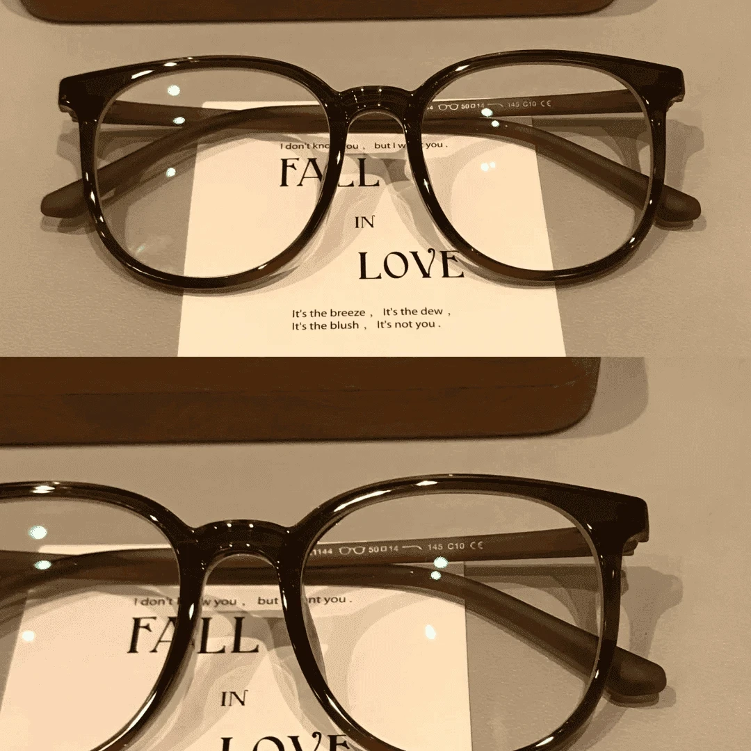 早八素颜！不挑脸型百搭高级栗子棕显白眼镜框调皮可爱学院女护目