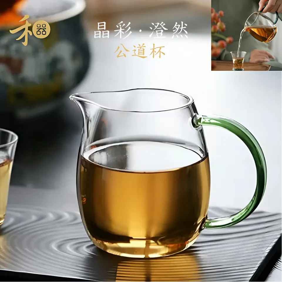 禾器晶彩澄然茶海高硼硅加厚高档茶具玻璃禾器手工茶道喝茶主人杯