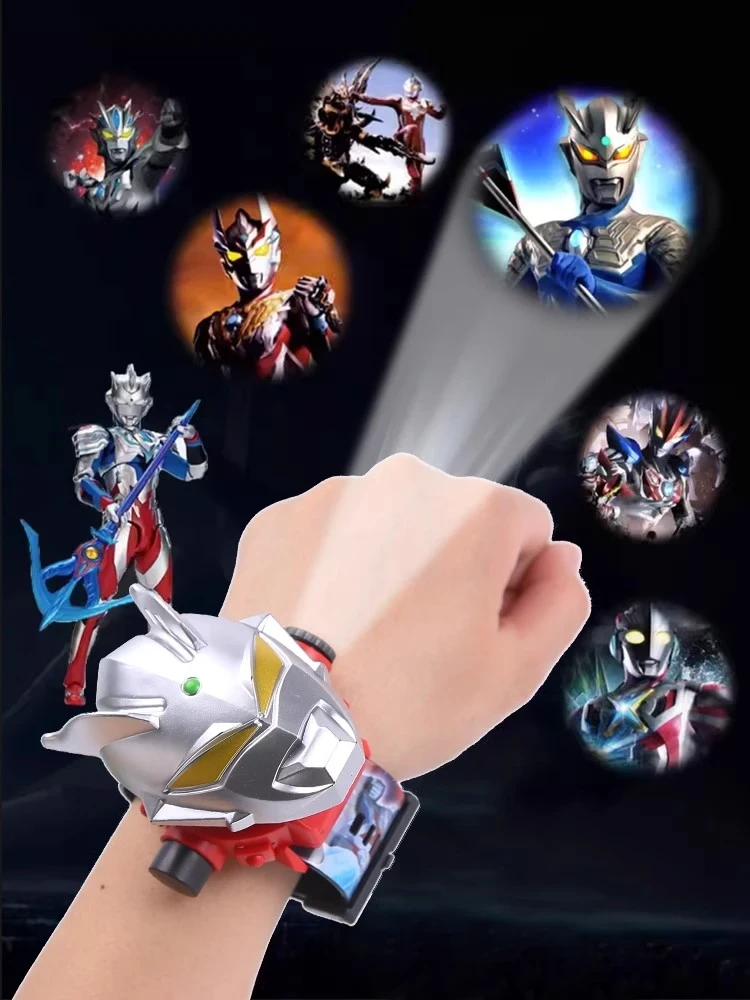 2025新款奥特英雄投影手表玩具男孩童生日礼物赛罗变身器超人手环