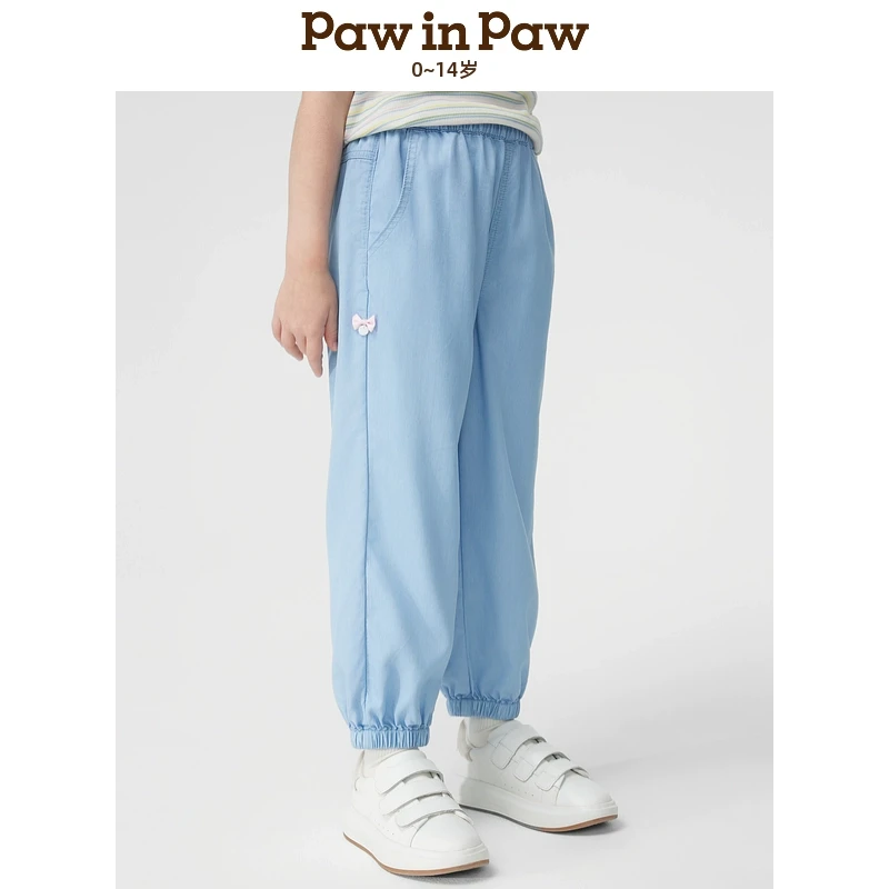 PawinPaw卡通小熊童装2025年女童长裤牛仔裤百搭时尚PCTJF2352E