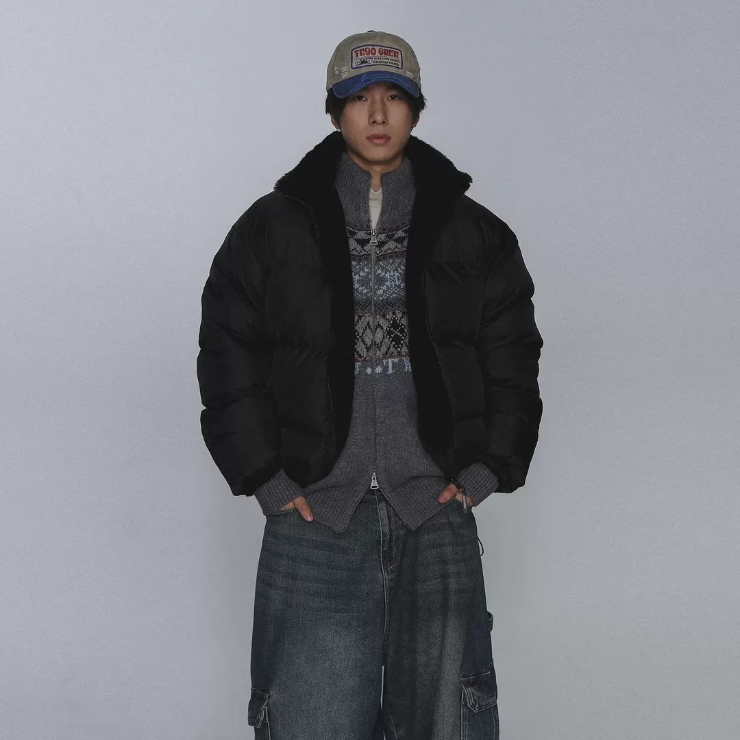 TH90CREW 12.16新品 抗冻神器兔毛双面穿加厚夹棉棉服外套