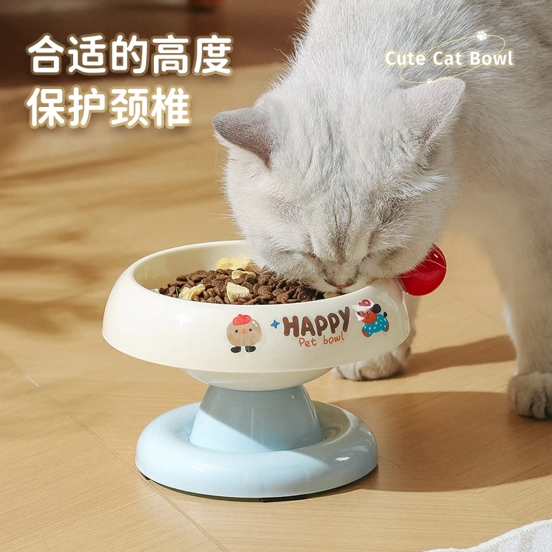 猫碗猫食盆猫咪饭碗粮碗喝水碗不锈钢狗碗不易打翻保护颈椎宠物碗
