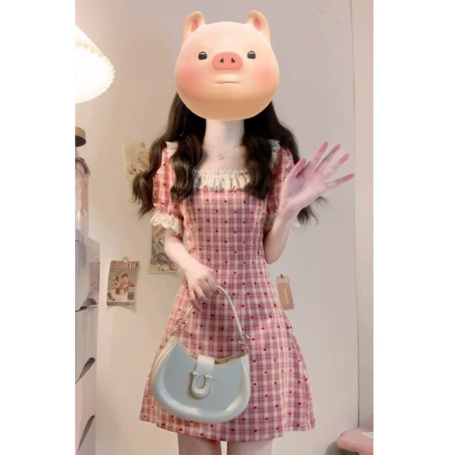 大码法式高级感复古连衣裙女夏季方领垂感裙子胖MM遮肚显瘦A字裙