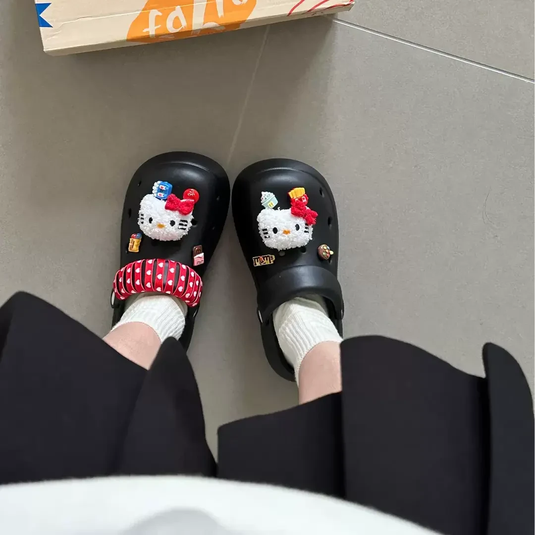 hellokittyy洞洞鞋女夏外穿厚底eva防滑防臭软底超火R106