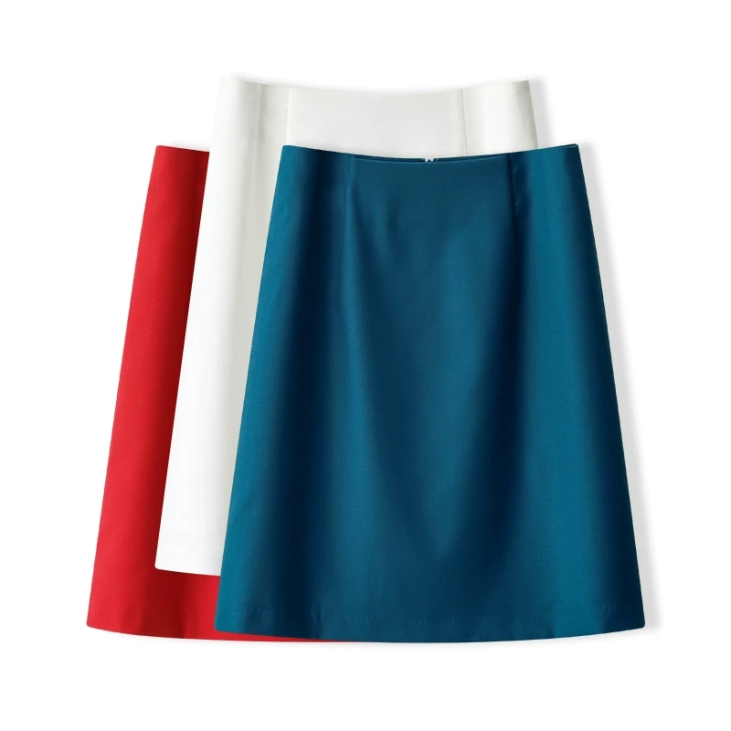 2026新款夏季高腰显瘦蓝色半身裙小个子通勤风a字裙今年流行裙子