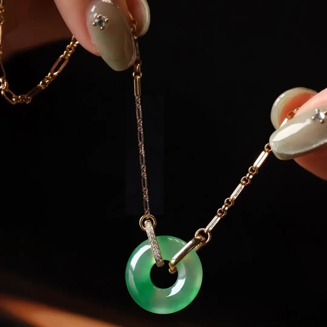 铜合金项链 夏季万能扣挂绳链可穿平安扣项链坠扣DIY女氛围感饰品