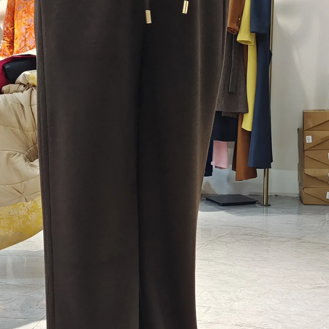 羊绒加厚直筒裤高腰显瘦