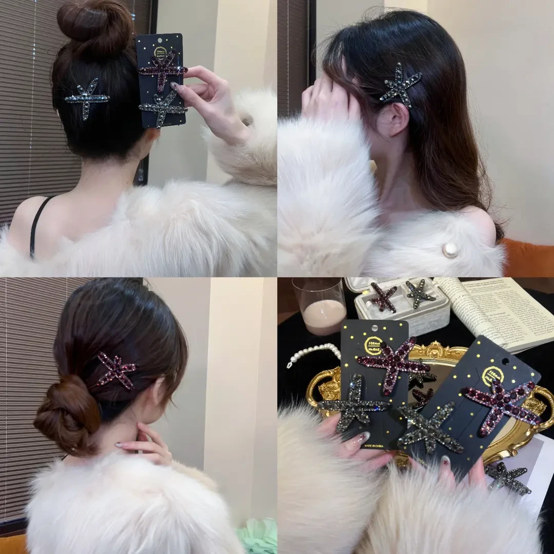 恋人新款海星鸭嘴夹女边夹发夹时尚刘海夹气质发饰韩版xj