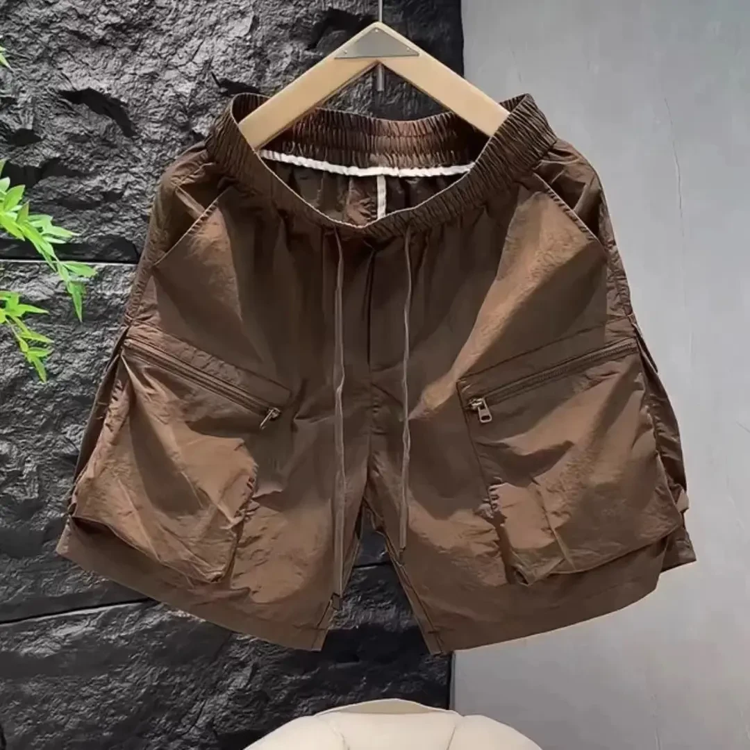 新款男士夏季速干工装短裤薄款韩风多袋休闲宽松直筒纯色五分裤