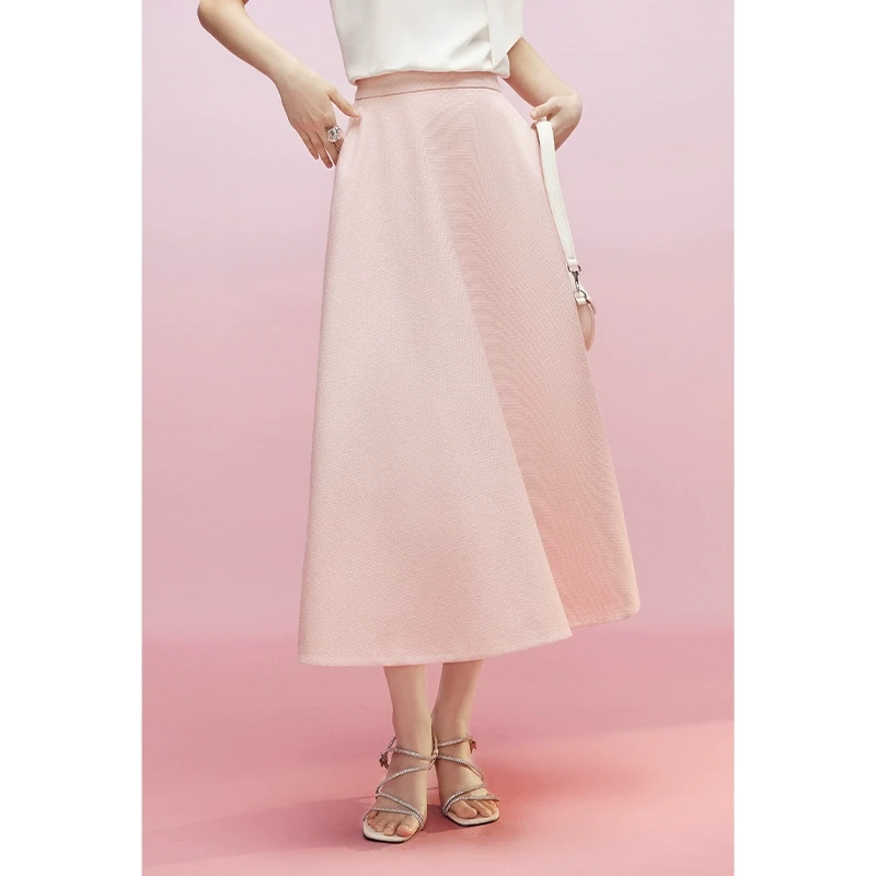 MandyZhang粉樱温柔雅致半身裙女夏季浪漫A字伞裙