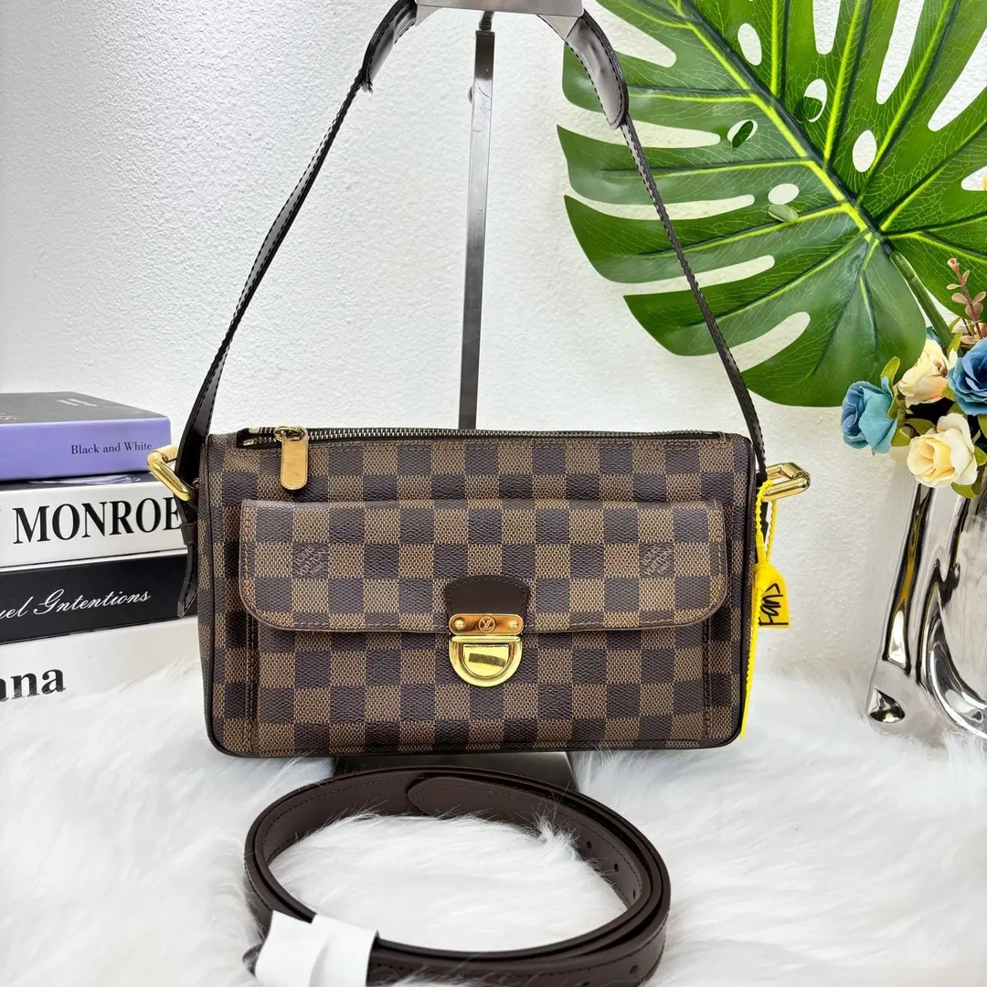 95新 LouisVuitton/路易威登 棋盘格南瓜包 单肩手提包