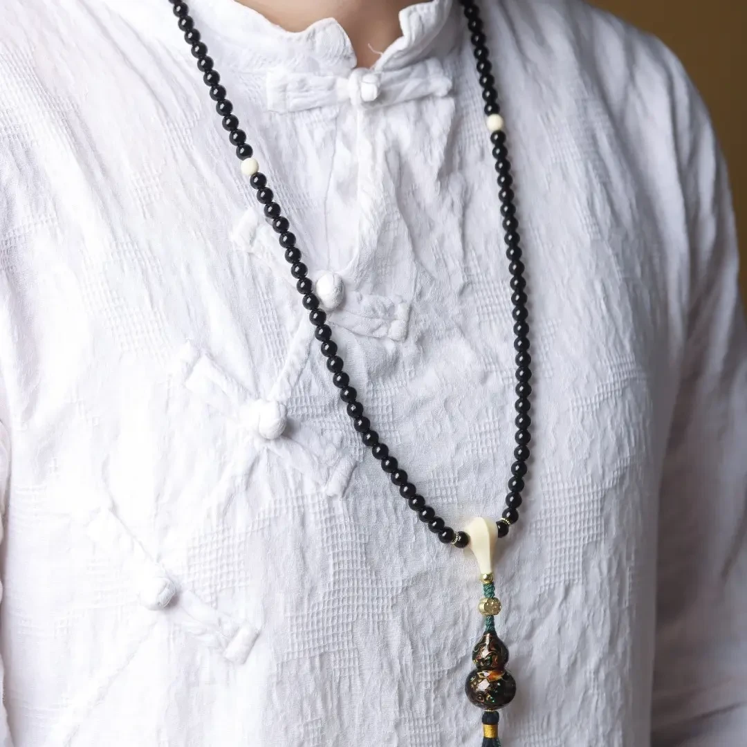【椰蒂福禄款】精品黑金椰蒂搭配108颗脖挂0.6mm复古手工古风