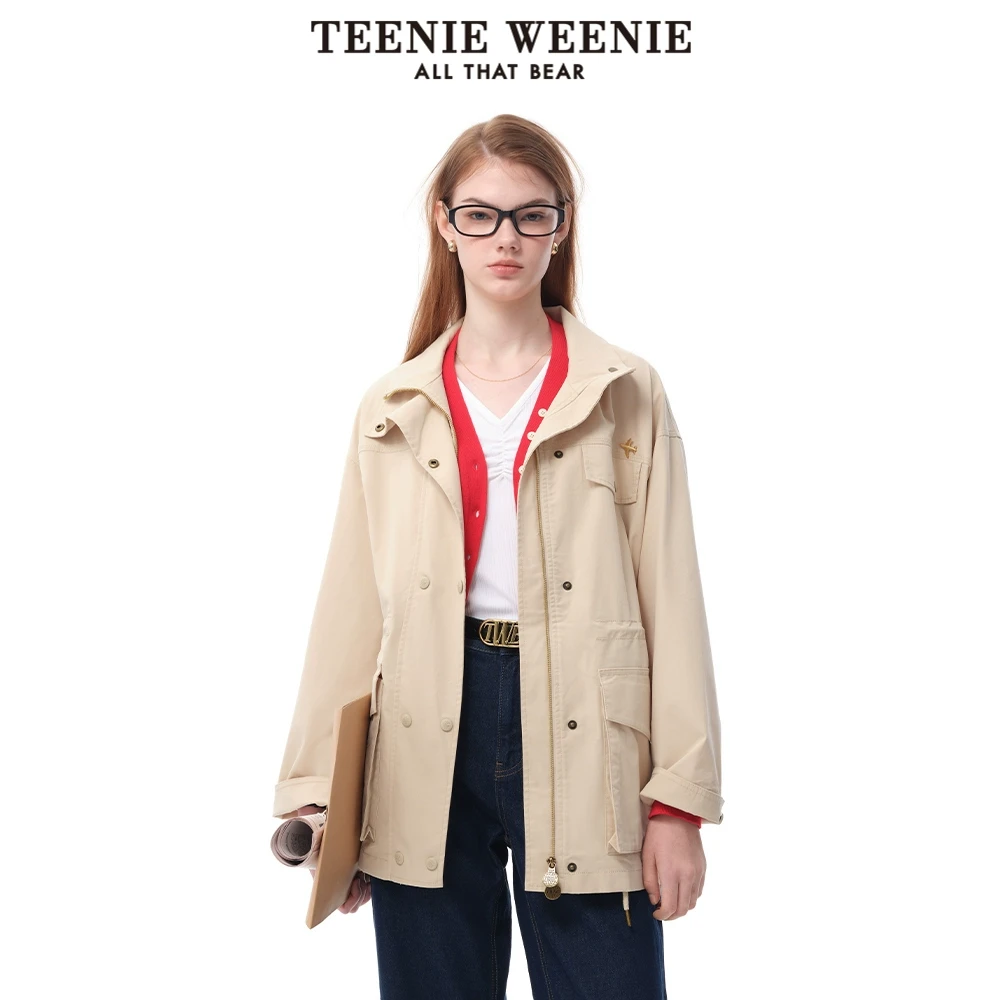 TeenieWeenie小熊25年春季新款欧若风巴恩风立领外套TTJJ256309N