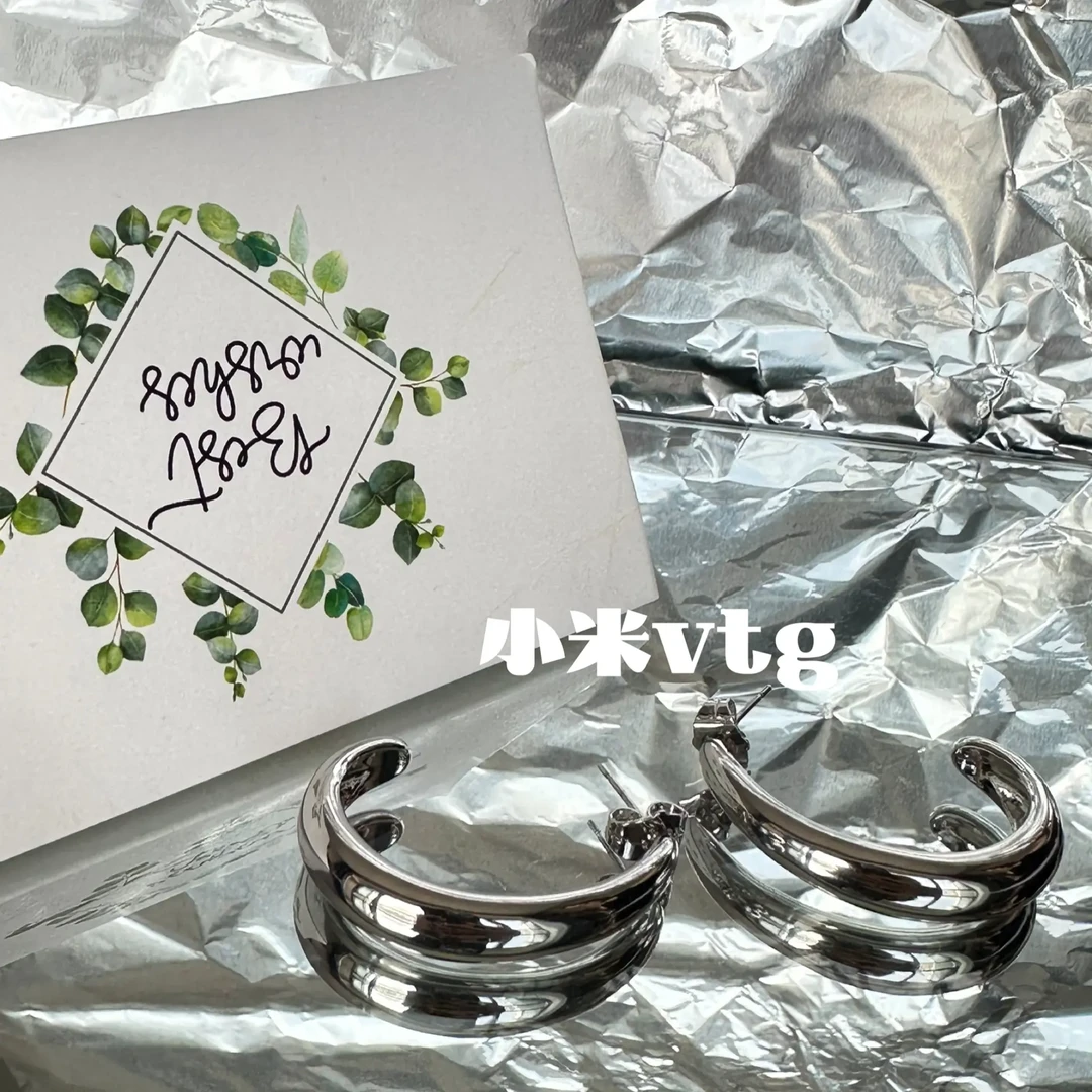 铜合金琉璃耳饰 耳圈耳环百搭ins耳圈时尚