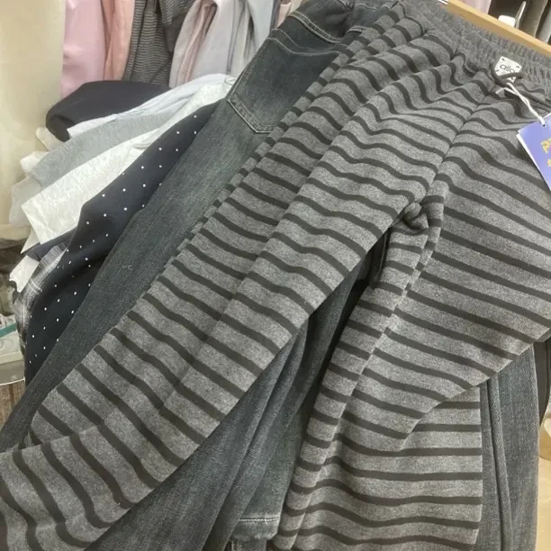 冬季加绒加厚条纹阔腿休闲裤女慵懒风高腰拖地长裤