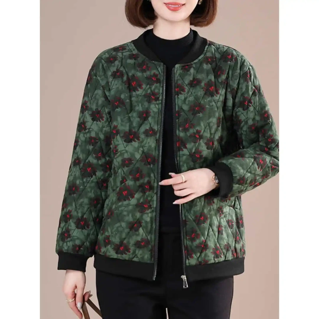 波司断码极地联名韩版大码小碎花衣秋冬新款宽松中老年妈妈装服上