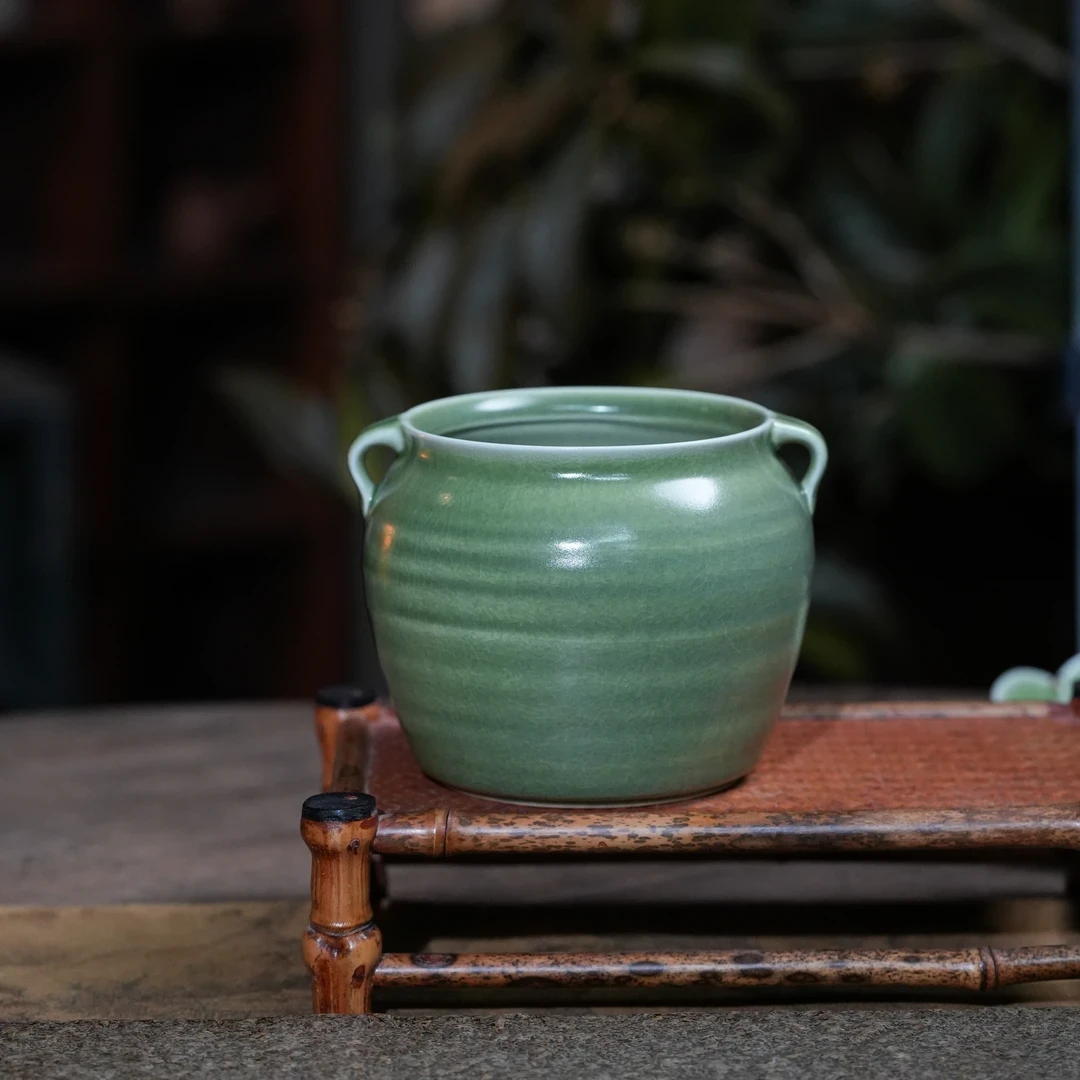 纳兰-山岚绿 古朴建水 （灰念0423）