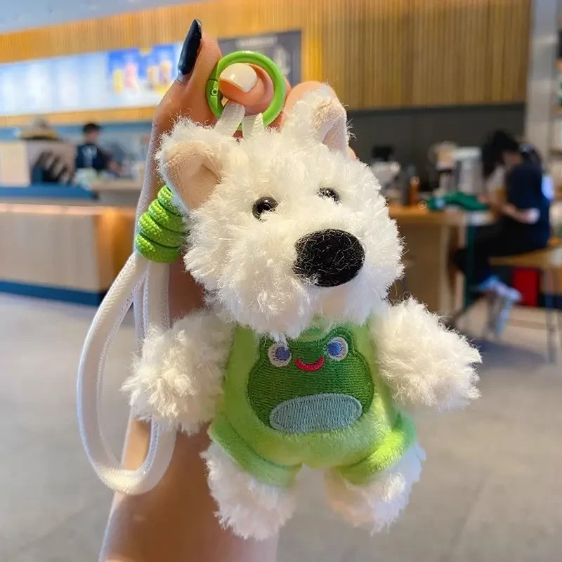 2024新款毛绒玩偶西高地潦草小狗汽车钥匙扣女生包包挂件钥匙链t