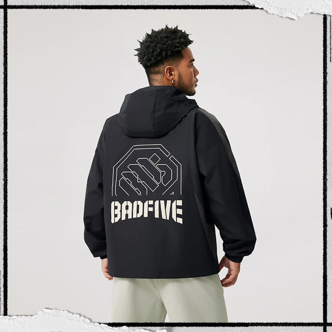 李宁外套 2025春季新款BADFIVE男子时尚休闲宽松运动风衣AFDV005