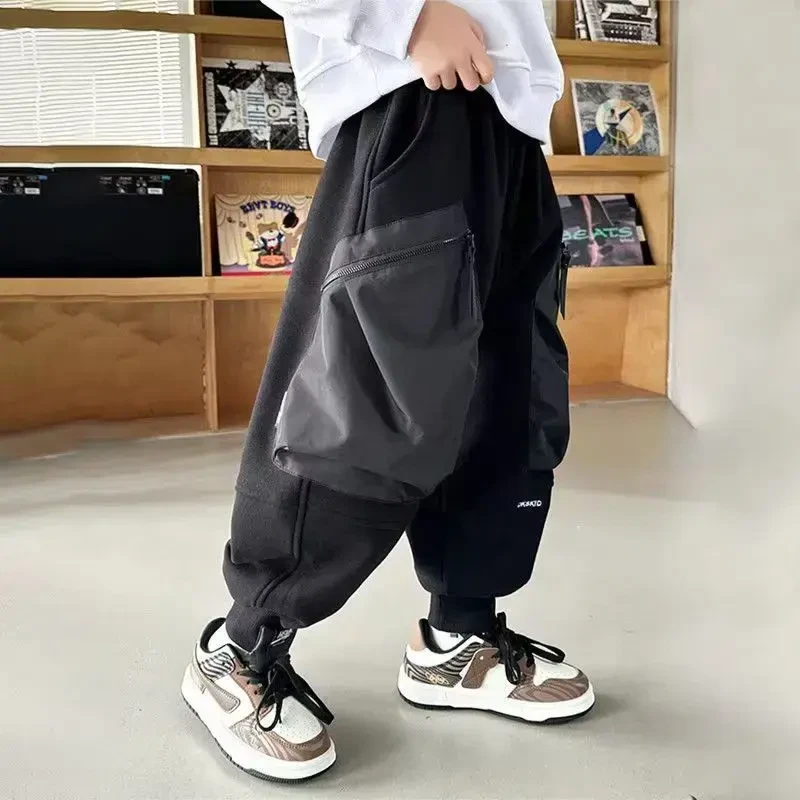 男童裤子春秋2025新款中大童装儿童春装工装裤网红炸街春季潮男孩