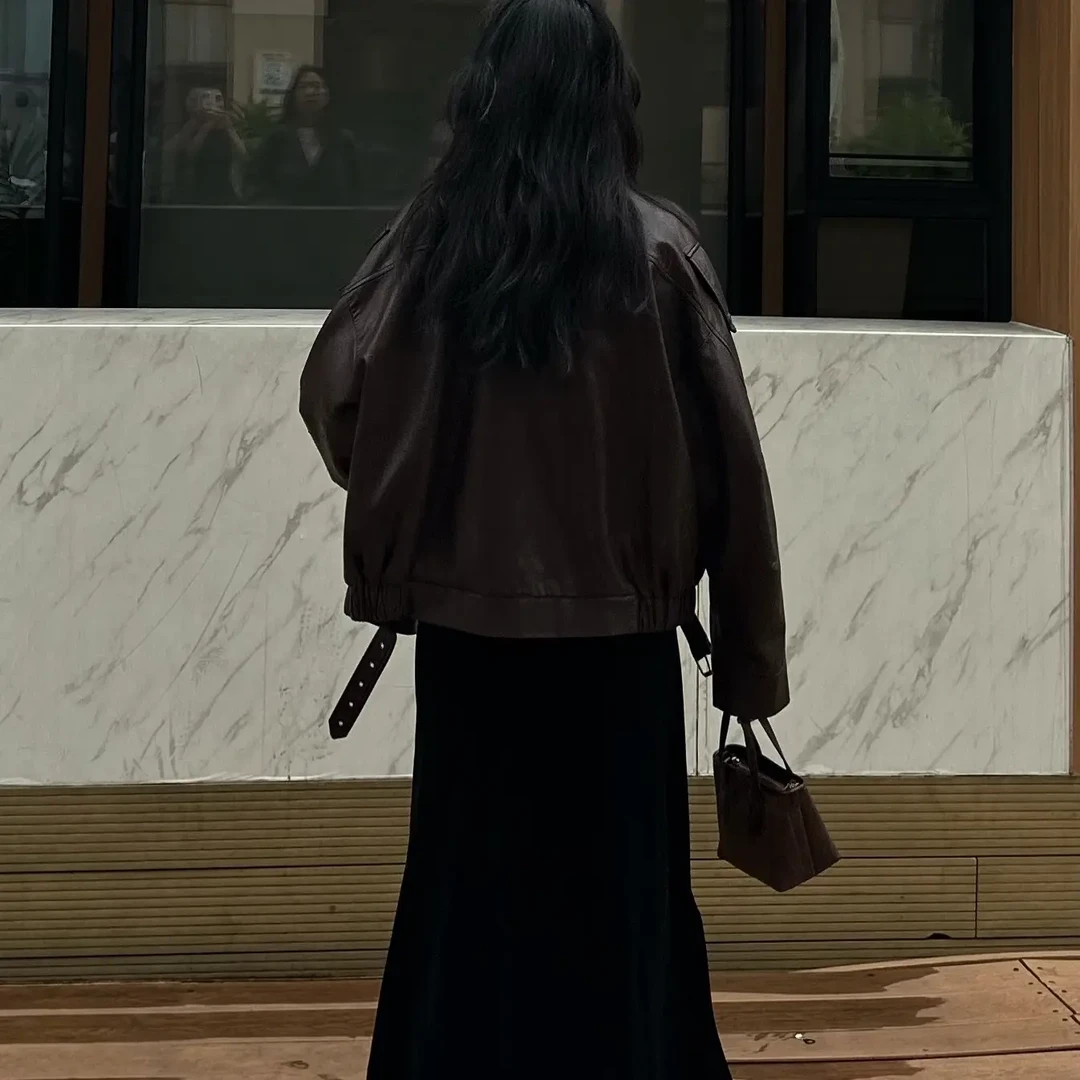 欧美风朋克风皮衣