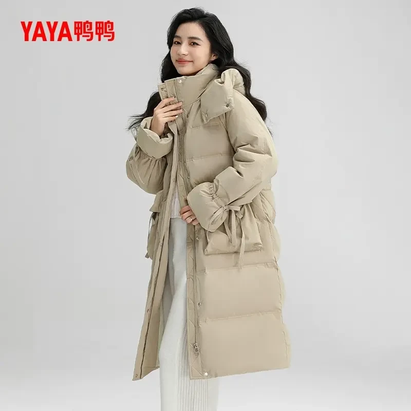 羽绒服女过膝长款宽松百搭加厚鸭绒保暖外套YE4B607191A