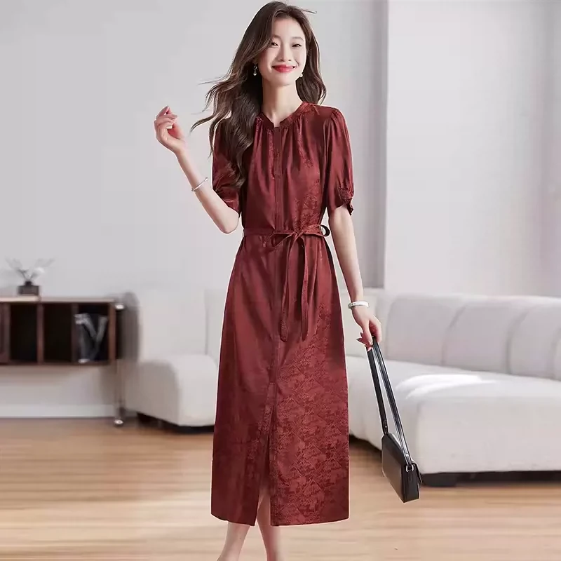 高端气质连衣裙子2025夏季新款广州十三行女装爆款轻奢高级感长裙