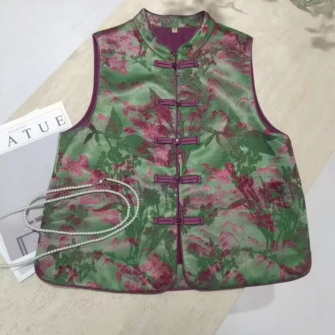 女士冬季国风加绒棉马甲休闲无袖百搭背心彰显强大气场