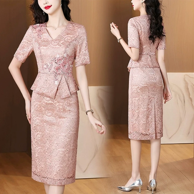 2025新款春婚宴妈妈礼服小个子平时可穿喜婆婆婚宴装丈母娘连衣裙