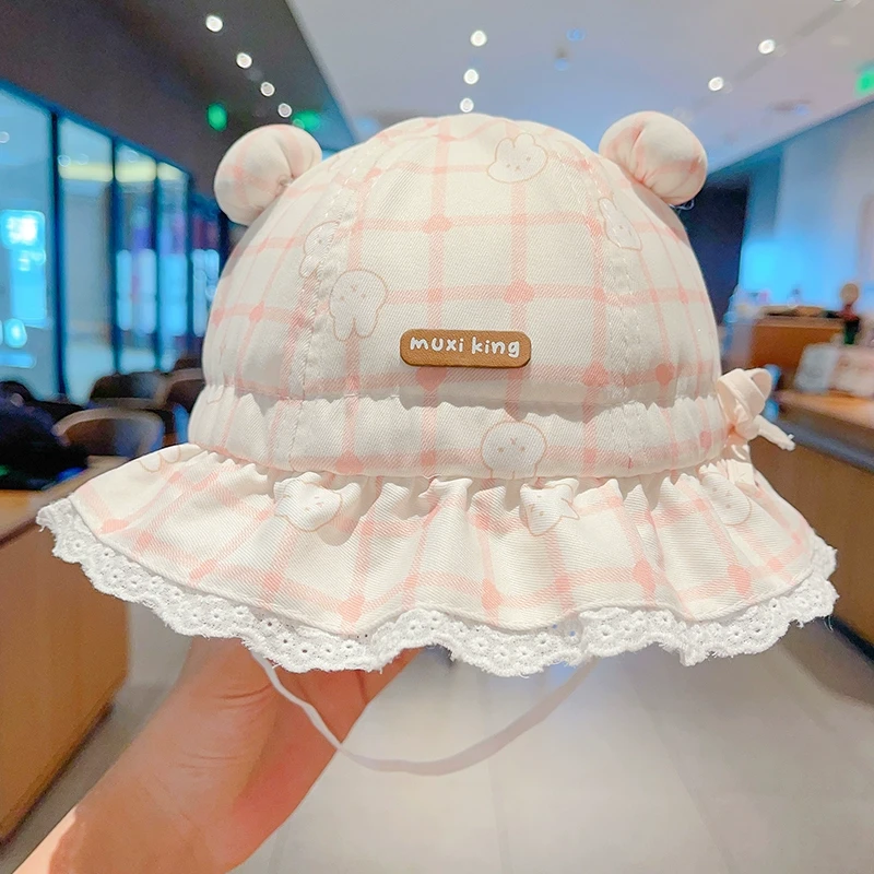 儿童春夏季薄款可爱小兔渔夫帽女童宝宝婴幼儿遮阳防晒帽防紫外线
