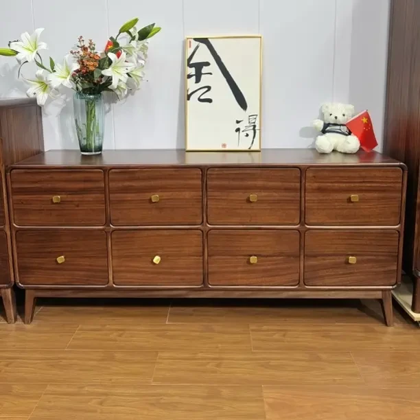 乌金木八斗柜全实木客厅电视柜靠墙储物边柜收纳柜