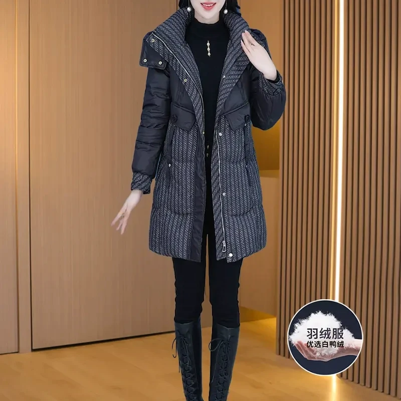 拉夏贝尔九江羽绒服女2025新款女士冬季时尚洋气品牌妈妈平湖棉服