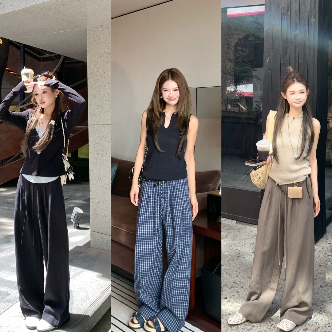 DEEMO实名推荐好穿！夏日限定透气垂感超赞微宽松休闲裤 WZ3156