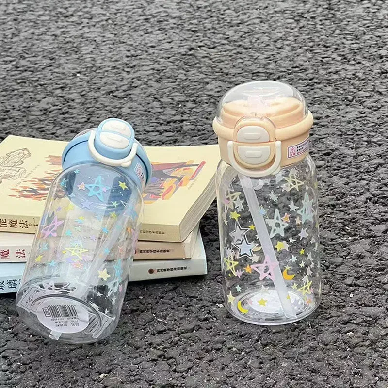 高颜值2025女生塑料杯夏季水杯便携学生可爱新款吸管杯子C334