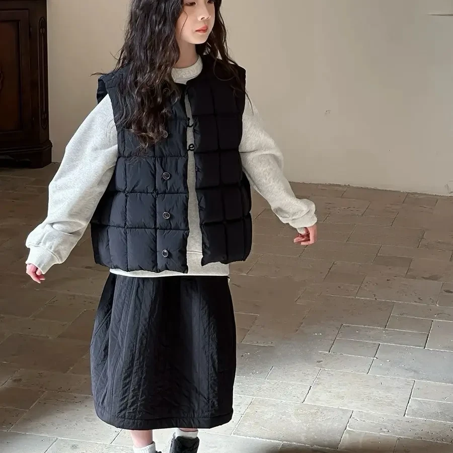 200-沫弛尔女大童2025冬款夹棉马甲