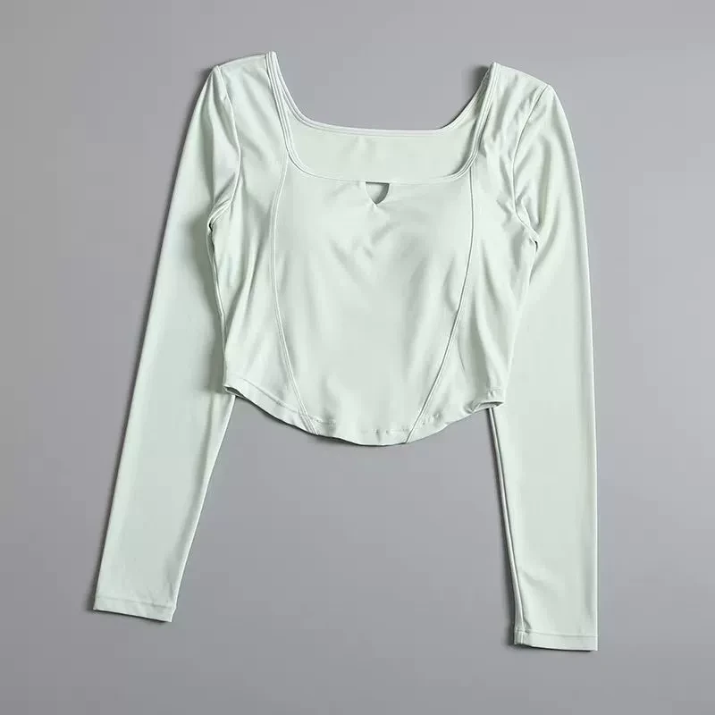 16号瑜伽带胸垫秋冬长袖运动紧身衣(LUWX1110)