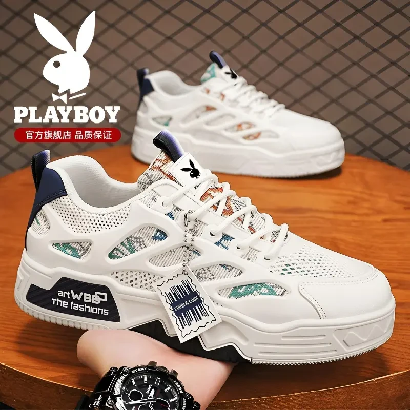 花花公子板鞋子男款爆款2025新款秋季休闲百搭网面鞋透气运动男鞋
