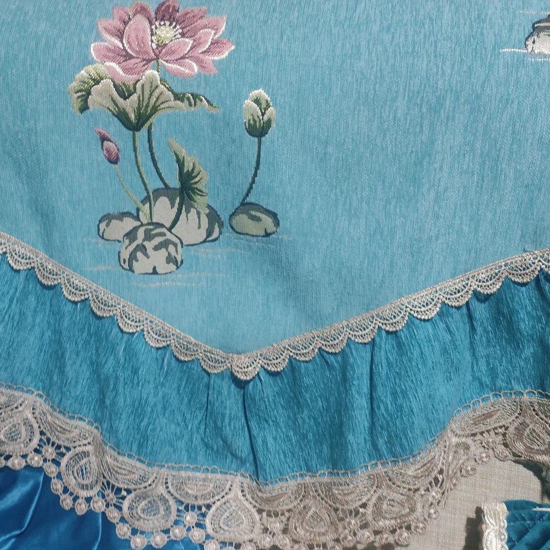 雅荷春天雪尼尔沙发靠背巾，浅绿色