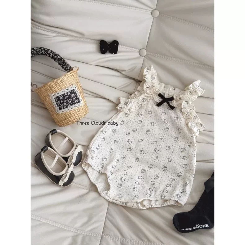 夏季新款卡通印花婴幼儿清新可爱吊带宝宝包屁衣服哈衣超洋气背心