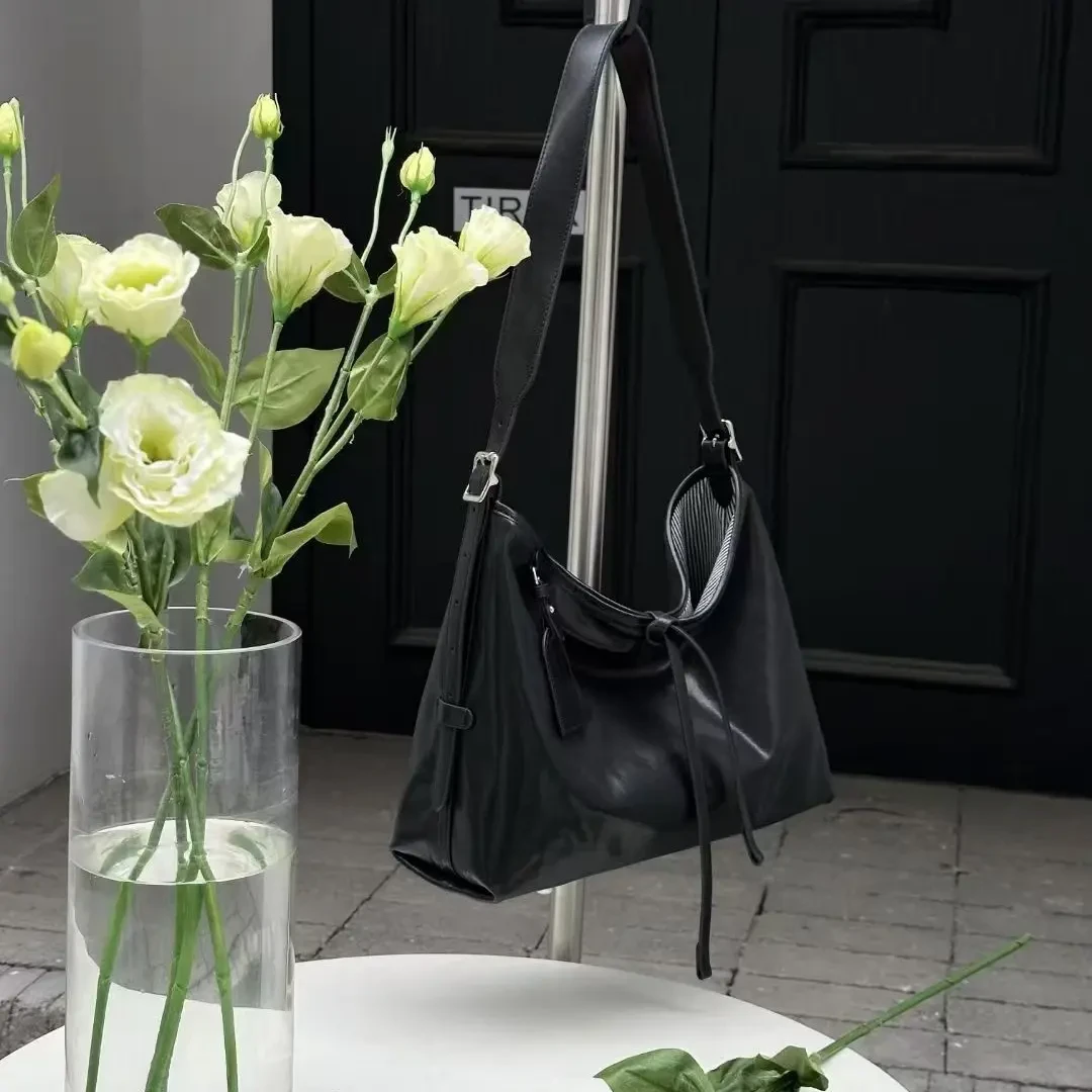 水晶植鞣慵懒松弛感单肩斜挎托特包女